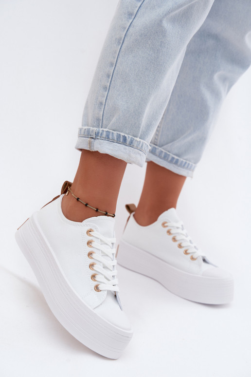 Weiße Freizeitschuhe mit Plattform Amalfi