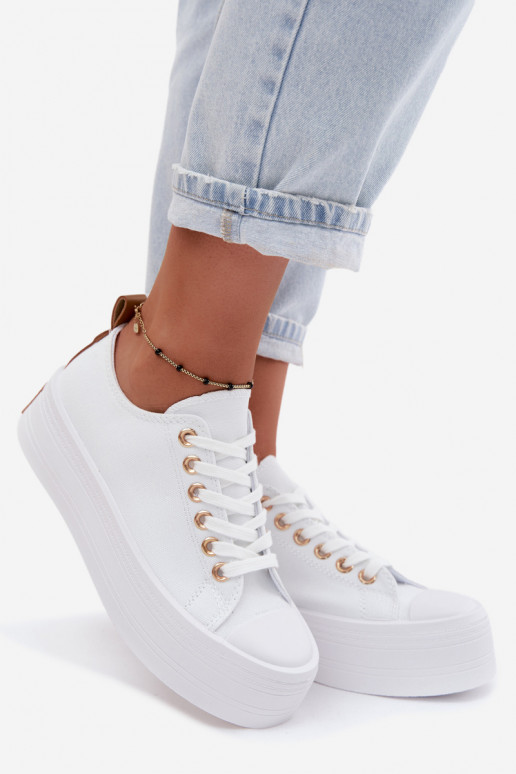 Weiße Freizeitschuhe mit Plattform Amalfi