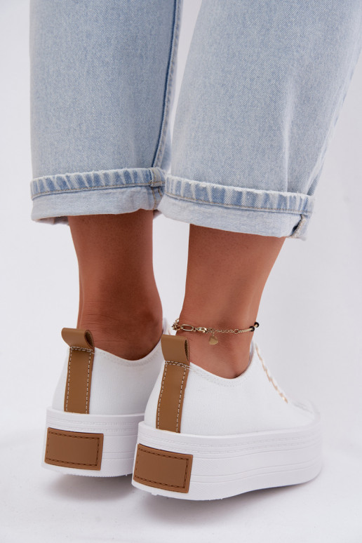 Weiße Freizeitschuhe mit Plattform Amalfi