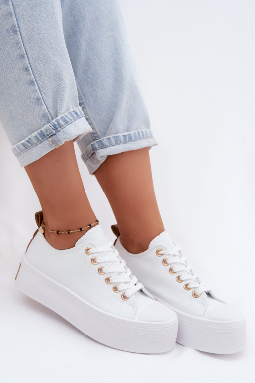Weiße Freizeitschuhe mit Plattform Amalfi