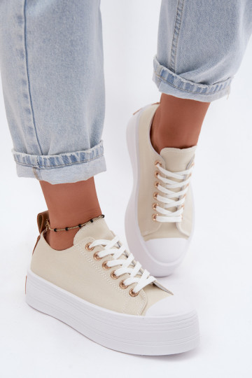 Freizeitschuhe mit einer Plattform Beige Amalfi