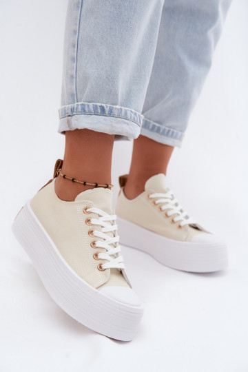 Freizeitschuhe mit einer Plattform Beige Amalfi 2