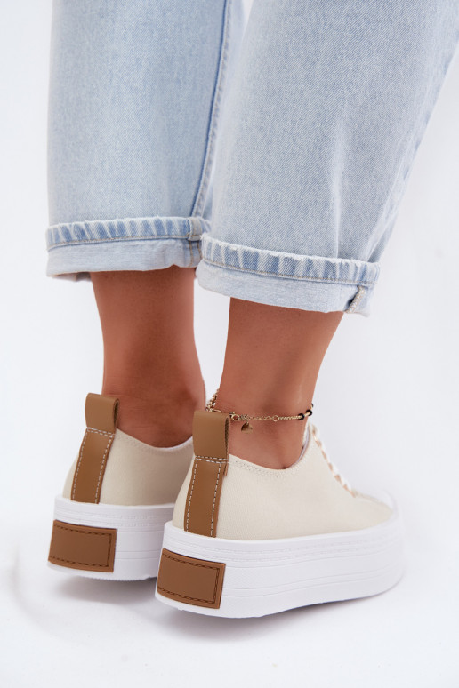 Freizeitschuhe mit einer Plattform Beige Amalfi