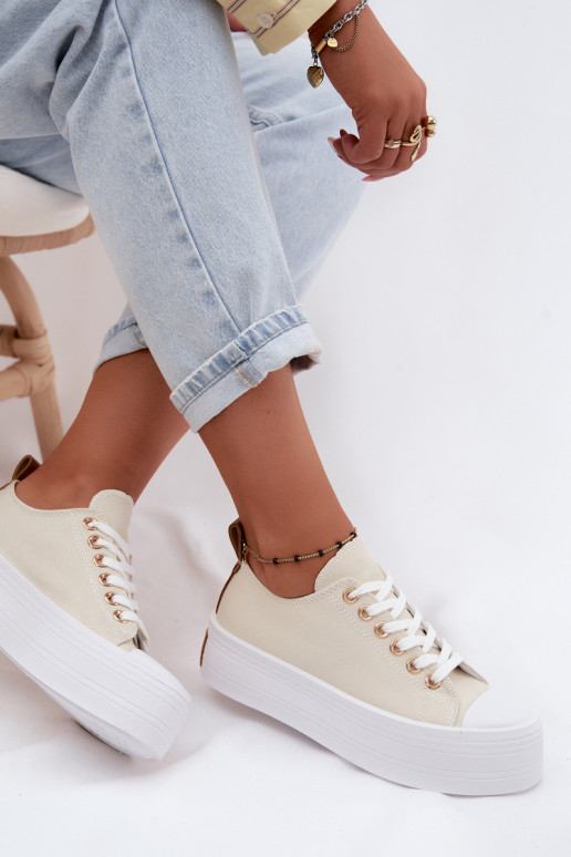 Freizeitschuhe mit einer Plattform Beige Amalfi