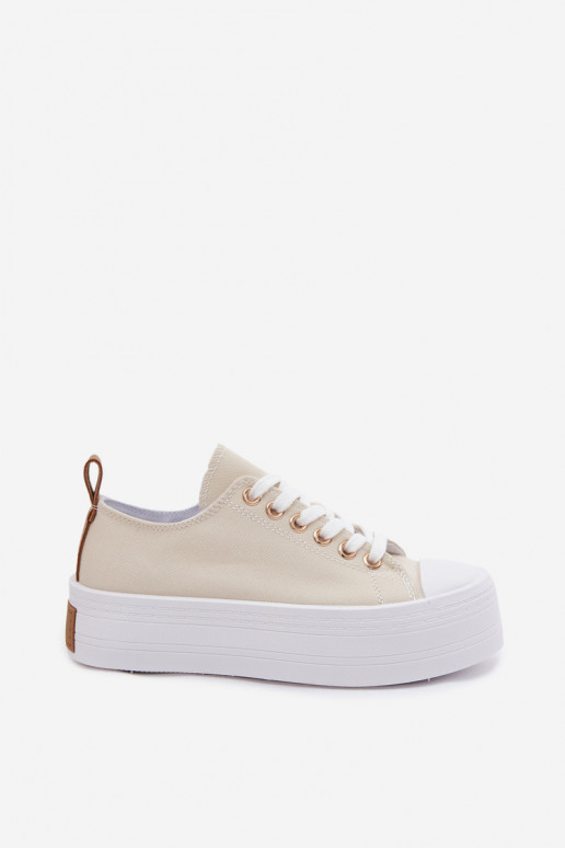 Beige Freizeitschuhe mit Plattform Amalfi