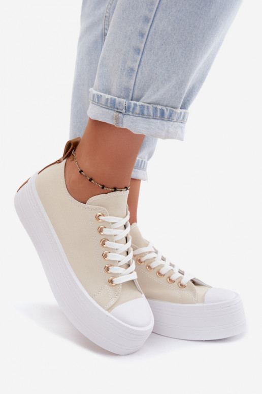 Freizeitschuhe mit einer Plattform Beige Amalfi