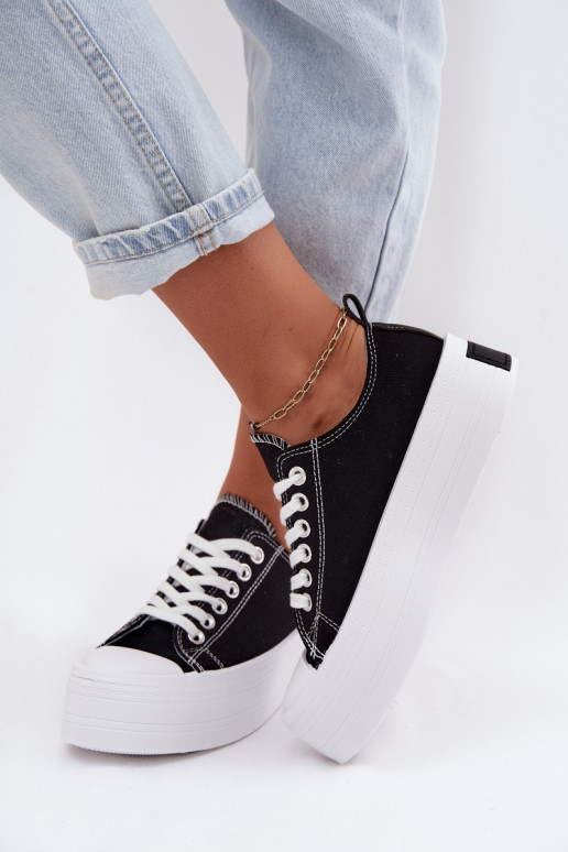 Freizeitschuhe mit einer Plattform schZuarze Farbe Amalfi