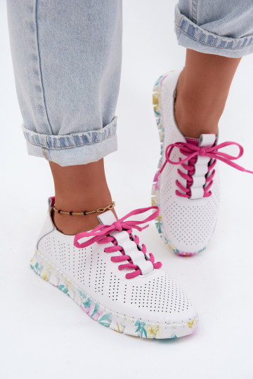 Haut Schuhe Feminin mit Schnürsenkeln Zueiße Farbe Cadiz