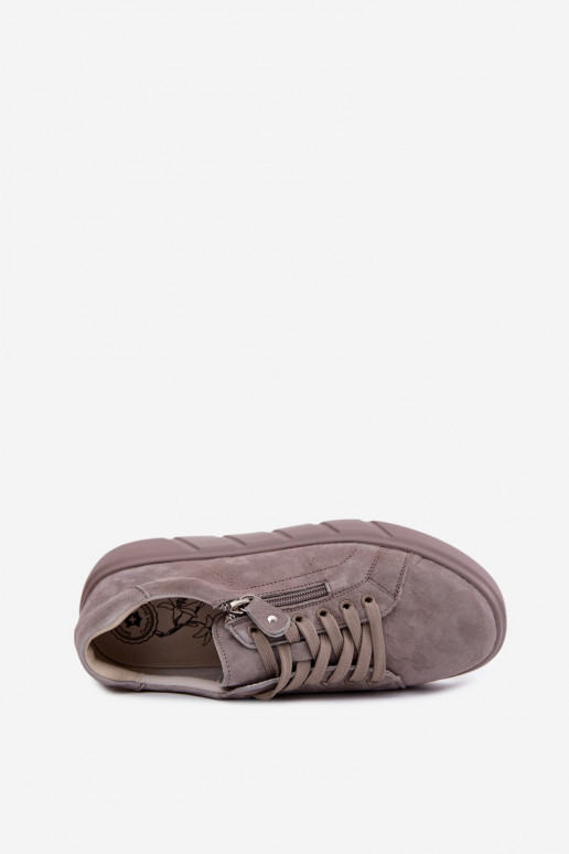 Schuhe FemininErmöglichtturalnego aus INildlederu mit einer Plattform Beige Lunis