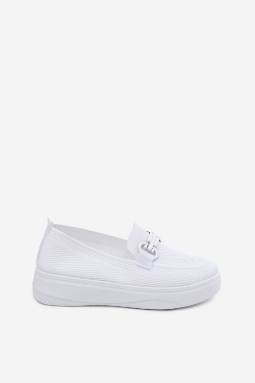 Damen-Platform-Schuhe mit Ornamenten in Weiß Freshy