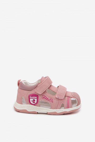 Sandalen für Kinder mit Klebeverschlüssen pinke Farbe Ambera 2