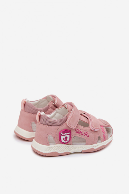 Kindersandalen mit Klettverschlüssen in Rosa Ambera