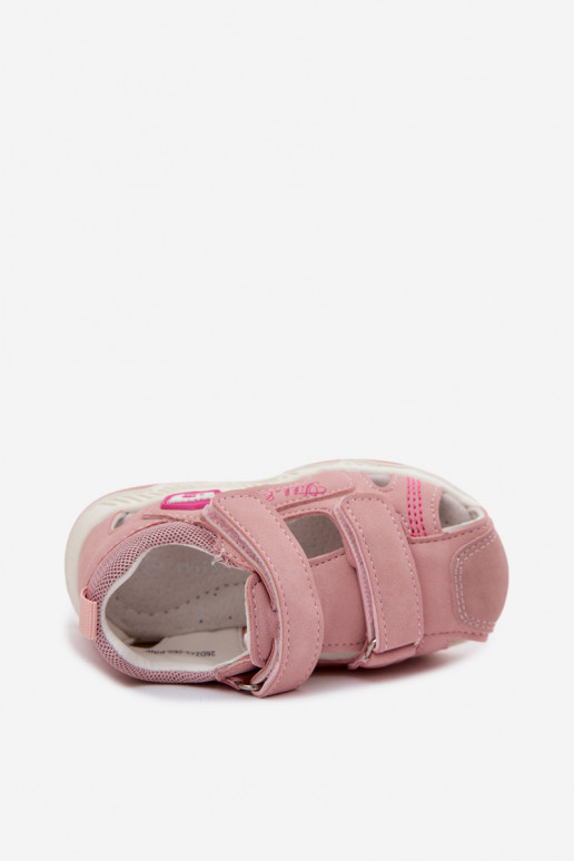 Kindersandalen mit Klettverschlüssen in Rosa Ambera