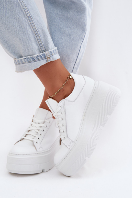 Damen-Sneaker mit Plattform in Weiß Zazoo N1000S3