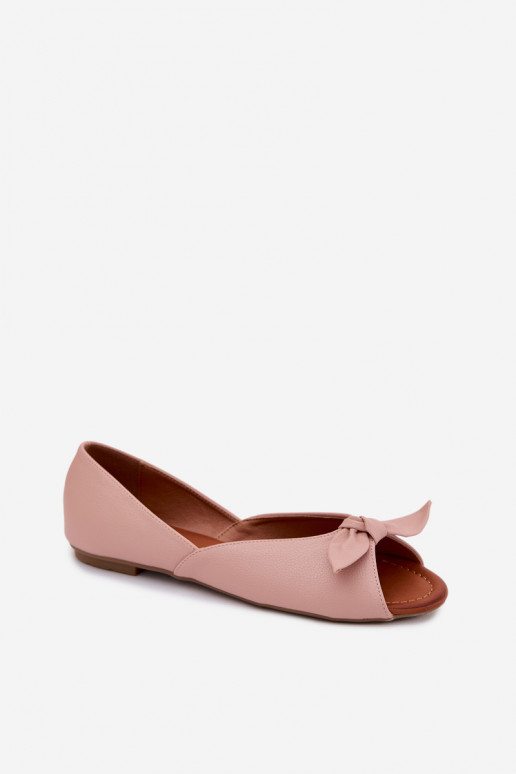 Damen-Ballerinas mit offenen Zehen in Rosa Vinceza 22-17201