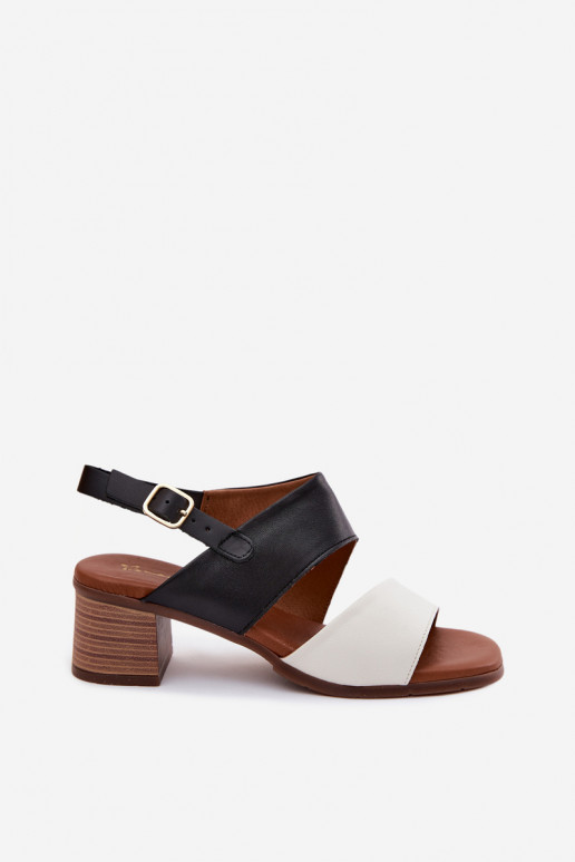 Damensandalen Feminin mit Absätzen Es mussciejka E7396-01 Beige-schZuarze Farbe