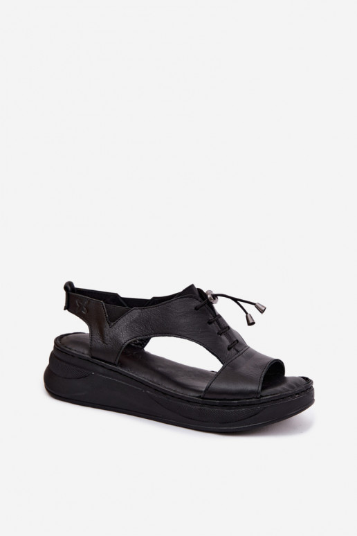 Damensandalen Feminin mit einer Plattform Es mussciejka I7646-01 schZuarze Farbe