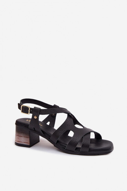 Schwarze Damen-Sandalen mit hohen Absätzen