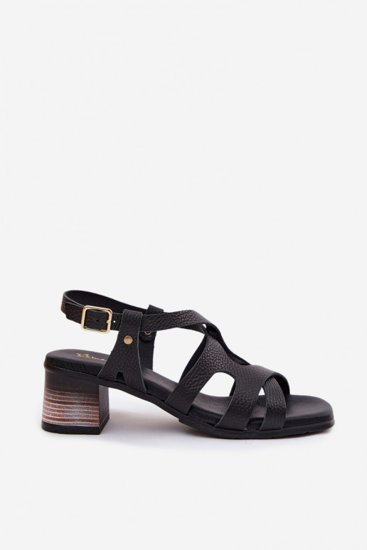 Schwarze Damen-Sandalen mit hohen Absätzen