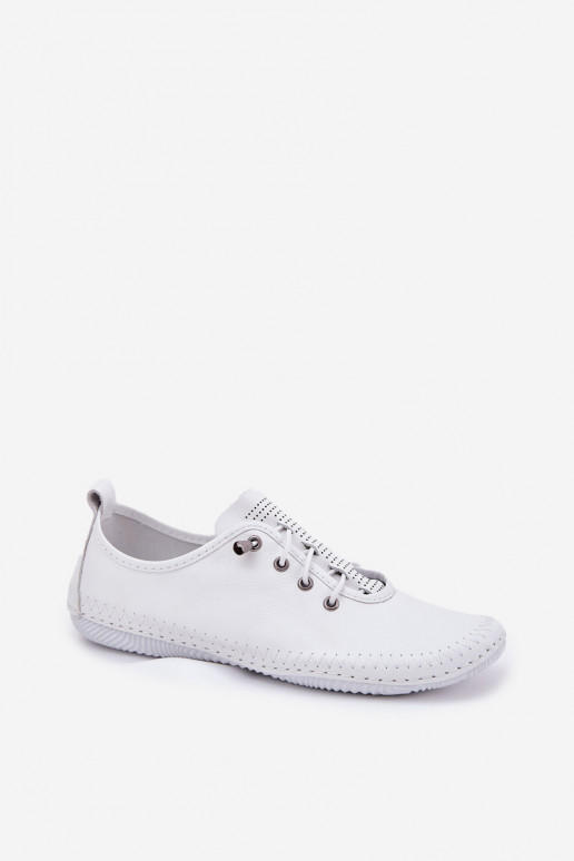 Damen Lederschuhe in weiß Artiker 54C0838