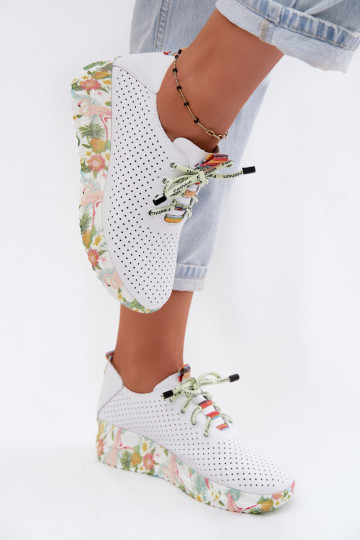 Lederplattformschuhe in weiß Artiker 58C0598