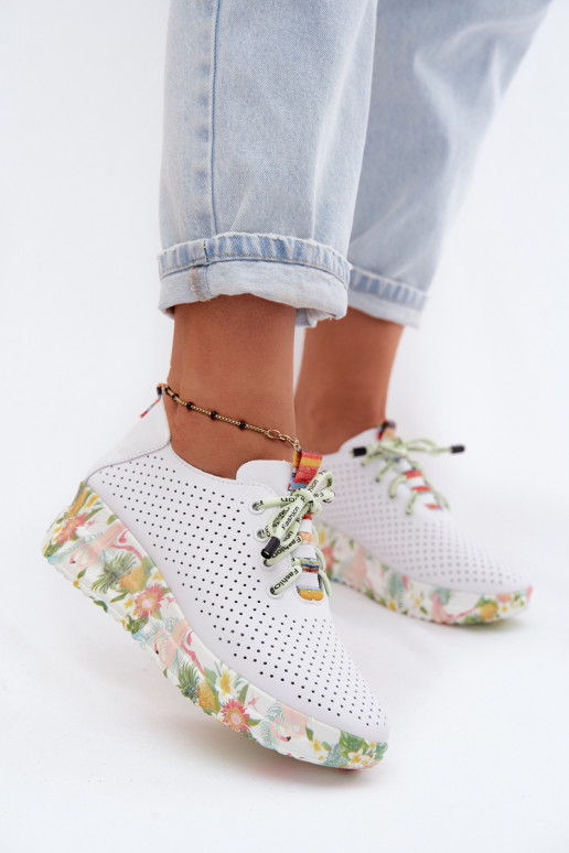 Lederplattformschuhe in weiß Artiker 58C0598