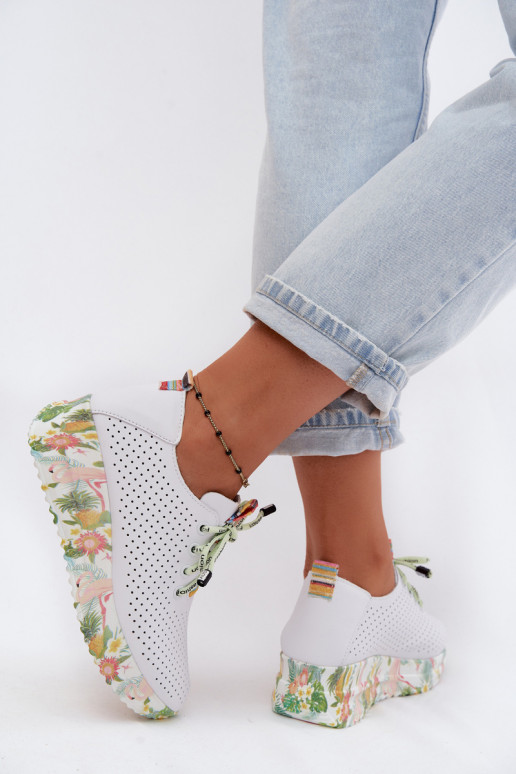 Lederplattformschuhe in weiß Artiker 58C0598