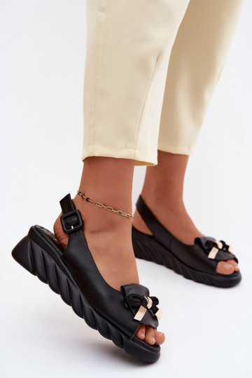Damensandalen Feminin mit einer Plattform mit Ornamenten Artiker 58C0055 schZuarze Farbe 2