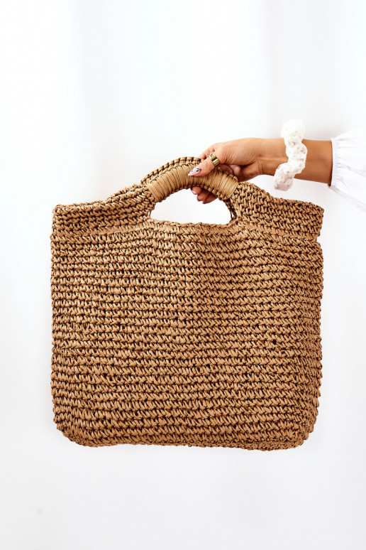Große Damenhandtasche Big Star JJ574103 elfenbeinfarben