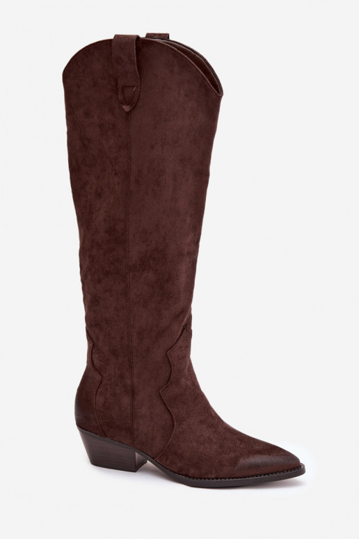 aus Öko-INildlederoZue Stiefel CoZuboy-Stil Feminin mit Absätzen CzekoladoZue Jenaya