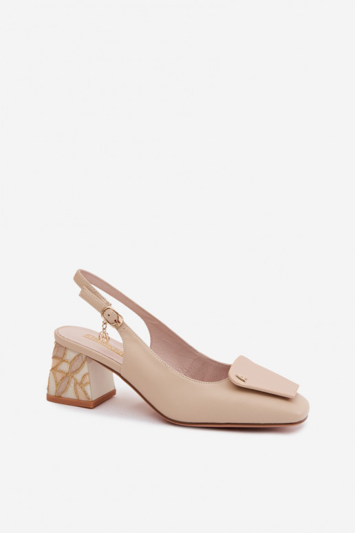 Haut Schuhe mit Absätzen mit Ornamenten Artiker 58C0672 Beige