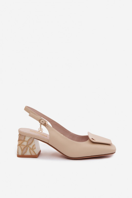Haut Schuhe mit Absätzen mit Ornamenten Artiker 58C0672 Beige