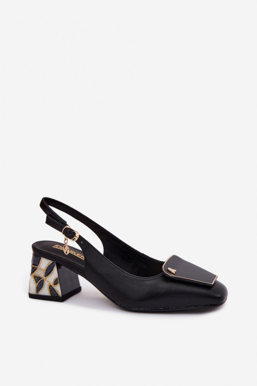 Haut Schuhe mit Absätzen mit Ornamenten Artiker 58C0674 schZuarze Farbe