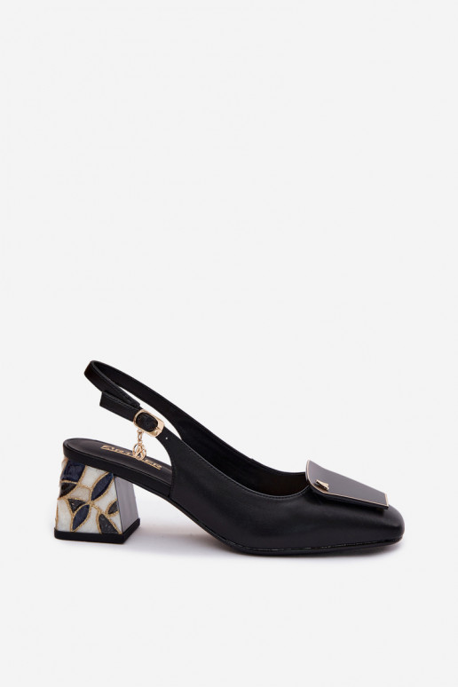 Leder Schuhe mit Absätzen und Ornamenten Artiker 58C0674 schwarz