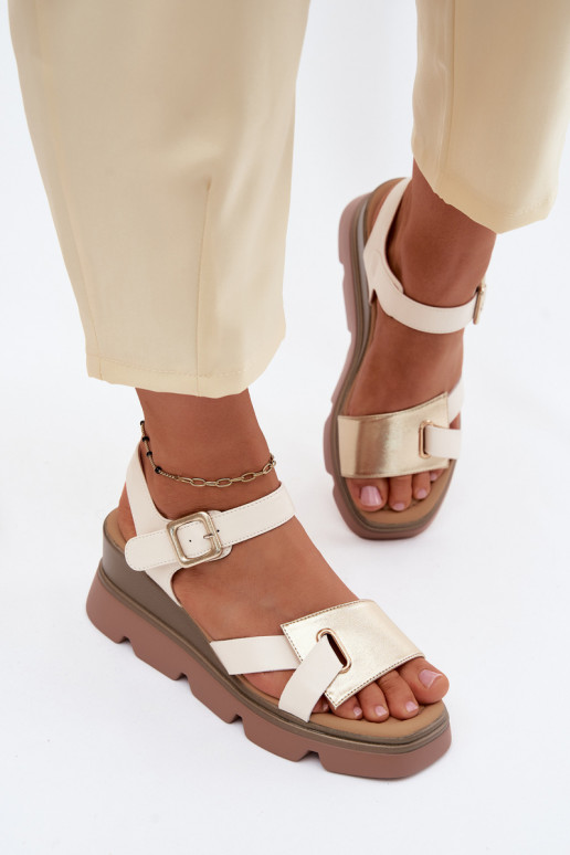 Plattformsandalen Artiker 58C0312 sand- und goldfarben