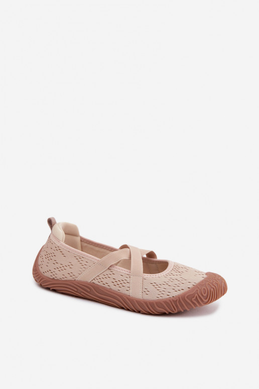 Sportliche Ballerinas mit elastischen Riemen Artiker 58C1903 sandfarben