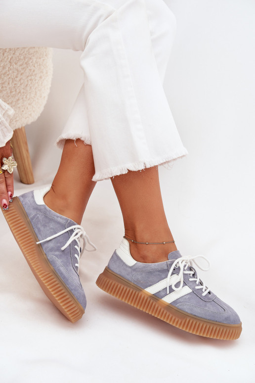 Blaue Wildleder-Sneaker mit Plattform Tai turirisae