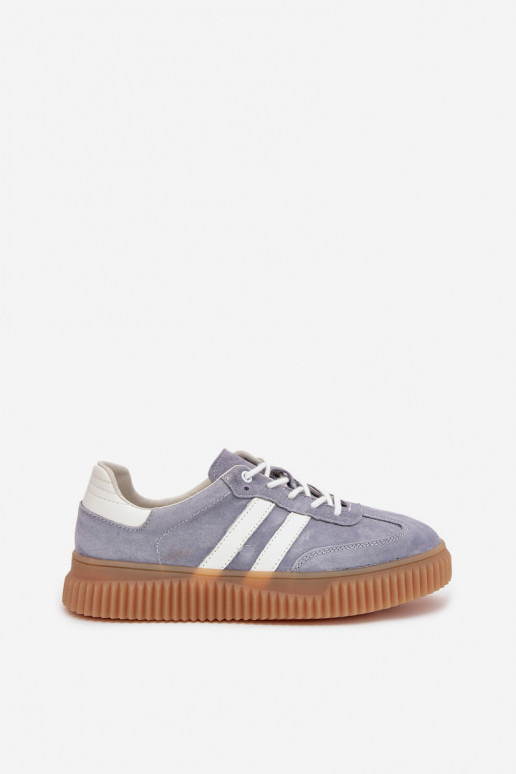 aus INildleder Sneakers Stilvollllschuhe Feminin mit einer Plattform blaue Farbe Es mussrisae