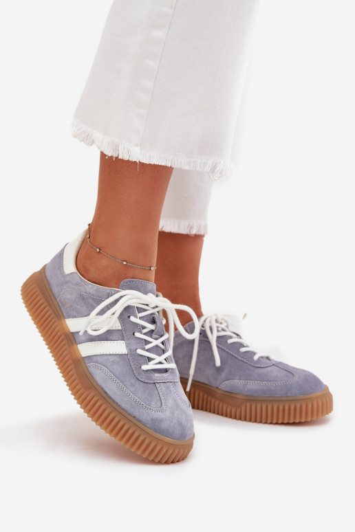 aus INildleder Sneakers Stilvollllschuhe Feminin mit einer Plattform blaue Farbe Es mussrisae