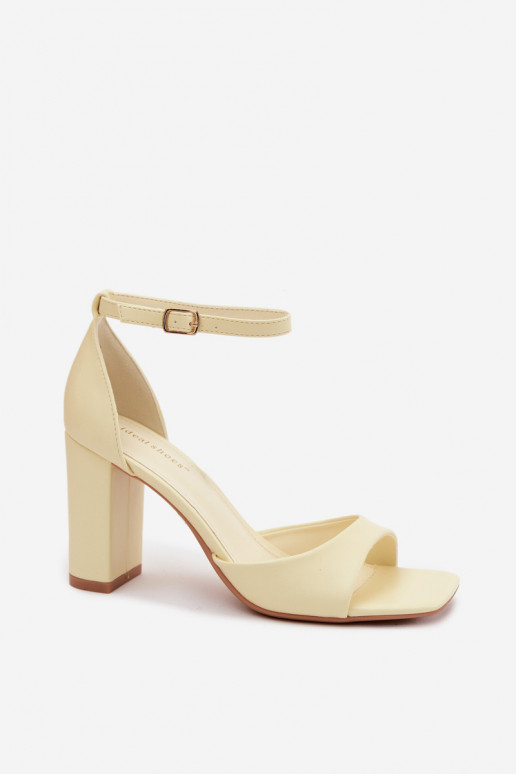 Gelbe Damen-High-Heels-Sandalen aus Kunstleder Melvra