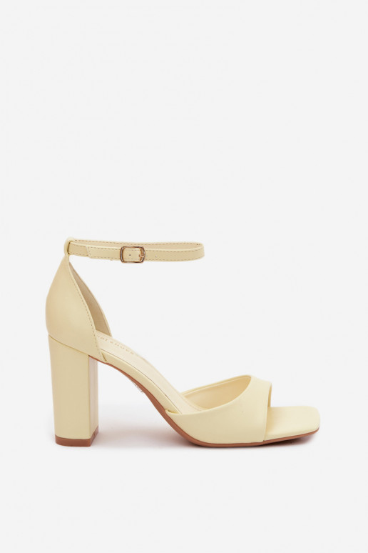 Gelbe Damen-High-Heels-Sandalen aus Kunstleder Melvra