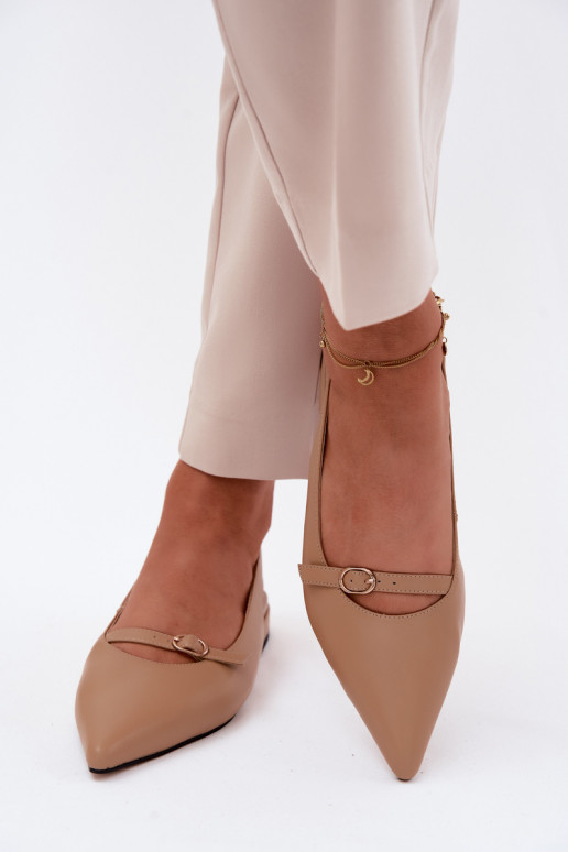 Damen-Sandalen mit breiten Absätzen Tai turiciejka K7449-04 sandfarben
