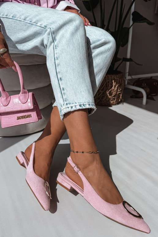 Damen Sandalen mit breitem Absatz und Ornamenten in rosa Farbe von Sparkle