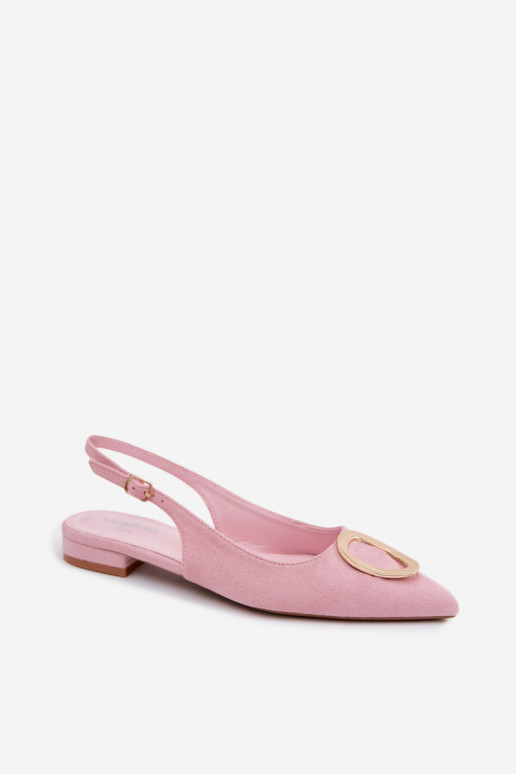Damen Sandalen mit breitem Absatz und Ornamenten in rosa Farbe von Sparkle