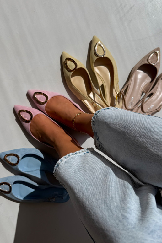 Damen Sandalen mit breitem Absatz und Ornamenten in rosa Farbe von Sparkle
