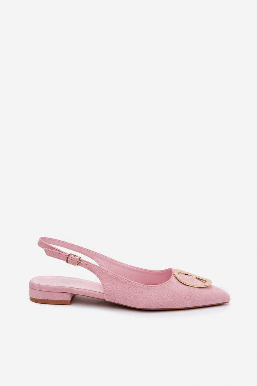 Damen Sandalen mit breitem Absatz und Ornamenten in rosa Farbe von Sparkle