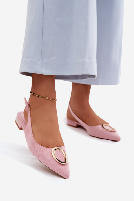 Damen Sandalen mit breitem Absatz und Ornamenten in rosa Farbe von Sparkle