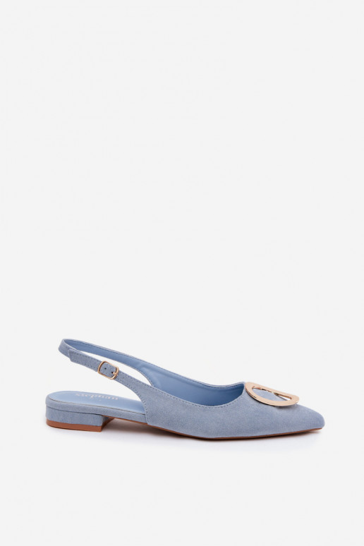 Damen Sandalen mit breitem Absatz und Ornamenten in blauer Farbe von Sparkle