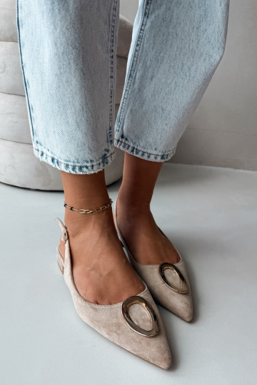 Damen Sandalen mit breitem Absatz und Ornamenten in sandfarbig von Sparkle