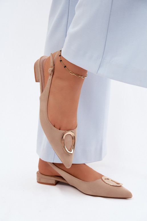 Damen Sandalen mit breitem Absatz und Ornamenten in sandfarbig von Sparkle